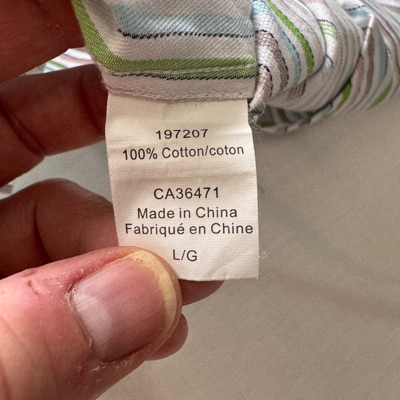 TailorByrd Men's L Multicolor Striped‎ Long Sleeve Casual Dress Shirt Flip Cuff - Picture 8 of 14